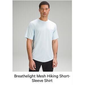 NWT LULULEMON BREATHELIGHT MESH HIKING SHORT SLEEVE PWDH SZ L